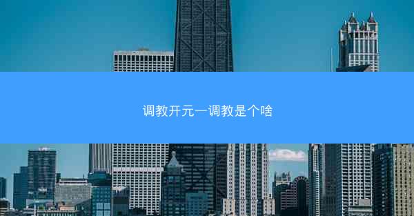 调教开元—调教是个啥