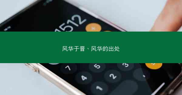 风华于晋、风华的出处