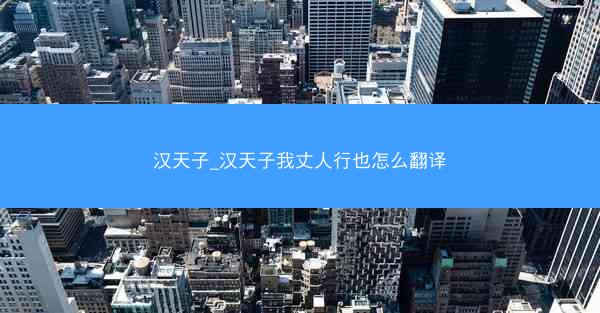 汉天子_汉天子我丈人行也怎么翻译