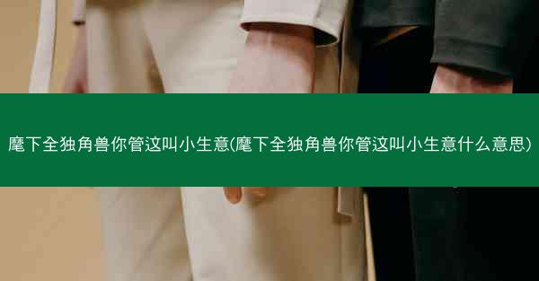 麾下全独角兽你管这叫小生意(麾下全独角兽你管这叫小生意什么意思)