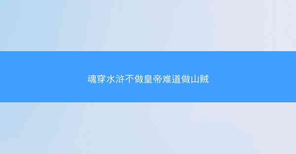 魂穿水浒不做皇帝难道做山贼