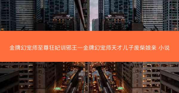 金牌幻宠师至尊狂妃训邪王—金牌幻宠师天才儿子废柴娘亲 小说