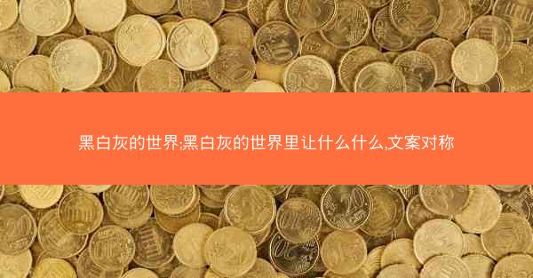 黑白灰的世界;黑白灰的世界里让什么什么,文案对称