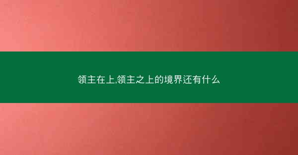 领主在上,领主之上的境界还有什么