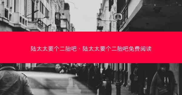 陆太太要个二胎吧、陆太太要个二胎吧免费阅读