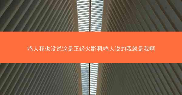 鸣人我也没说这是正经火影啊;鸣人说的我就是我啊