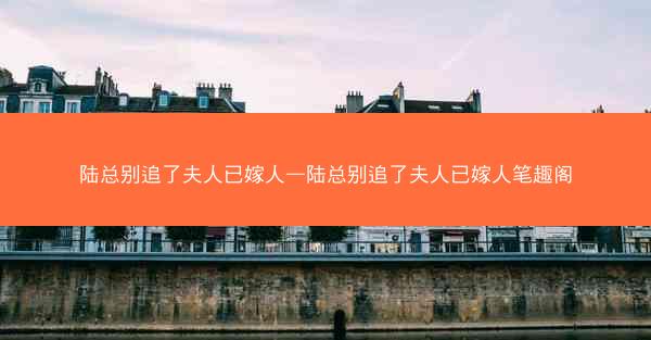 陆总别追了夫人已嫁人—陆总别追了夫人已嫁人笔趣阁