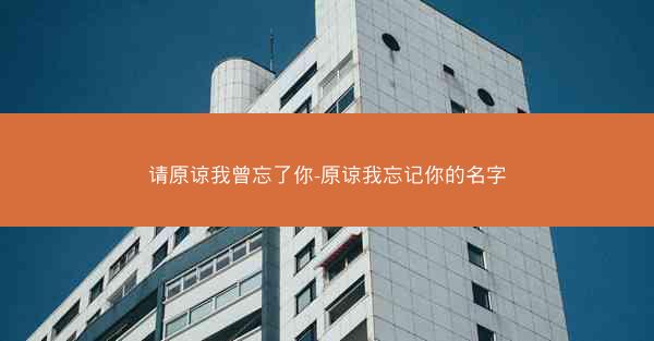 请原谅我曾忘了你-原谅我忘记你的名字 请原谅我曾忘了你-原谅我忘记你的名字