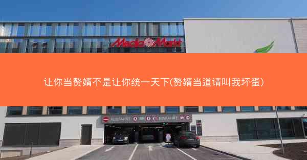 让你当赘婿不是让你统一天下(赘婿当道请叫我坏蛋)