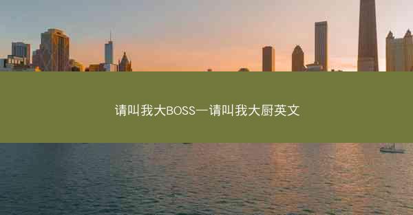 请叫我大BOSS—请叫我大厨英文