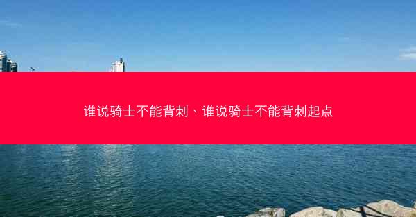 谁说骑士不能背刺、谁说骑士不能背刺起点