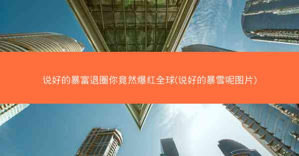 说好的暴富退圈你竟然爆红全球(说好的暴雪呢图片)