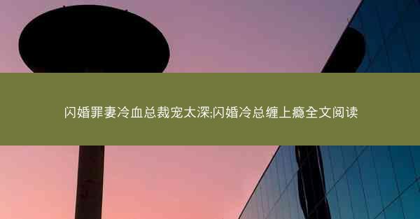 闪婚罪妻冷血总裁宠太深;闪婚冷总缠上瘾全文阅读