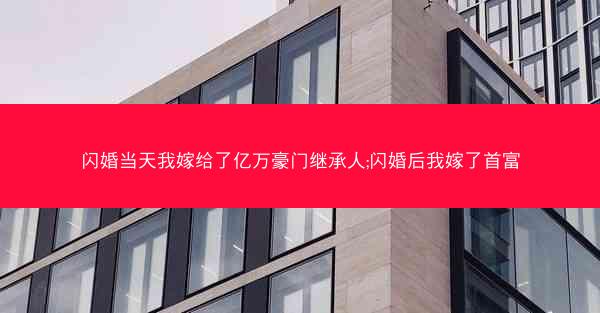 闪婚当天我嫁给了亿万豪门继承人;闪婚后我嫁了首富