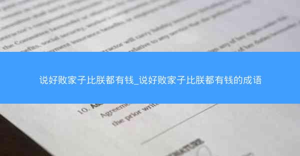 说好败家子比朕都有钱_说好败家子比朕都有钱的成语