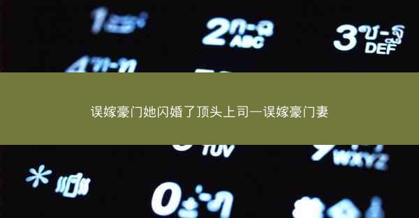 误嫁豪门她闪婚了顶头上司—误嫁豪门妻