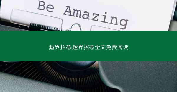 越界招惹;越界招惹全文免费阅读