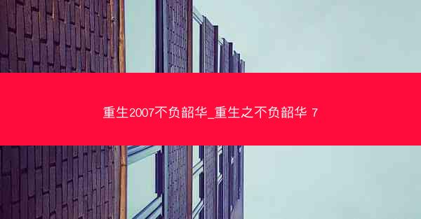 重生2007不负韶华_重生之不负韶华 7